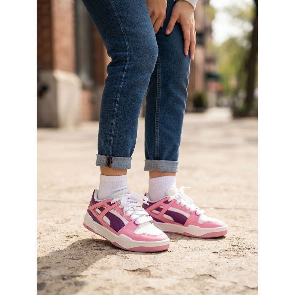 Puma Slipstream Lo Pink Purple White Sneakers 392859-01 Big Girl's Size 6